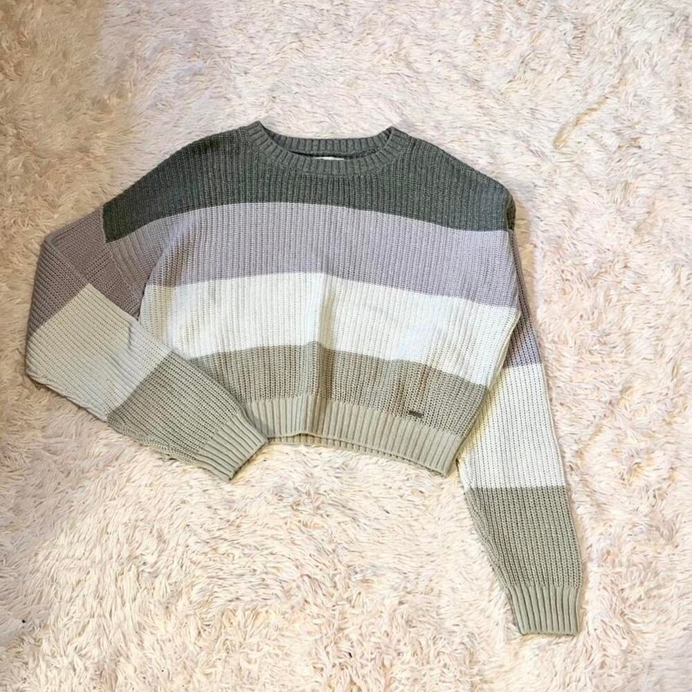 Hollister Preppy Cozy Classic Barbie Core Feminine Colorblock Striped Sweater‎